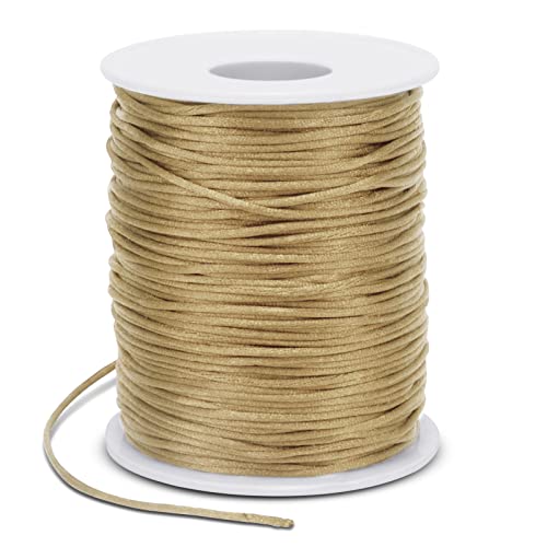 LEREATI Cordón de satén de 1,5 mm x 100 m, cordón de nailon para pulsera, hilo de seda, hilo de a