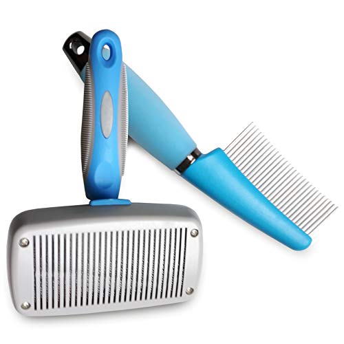 Abokeena Pet Dog Cat Deshedding Comb for Removes Tangles, Matted Fur and Knots with Brush