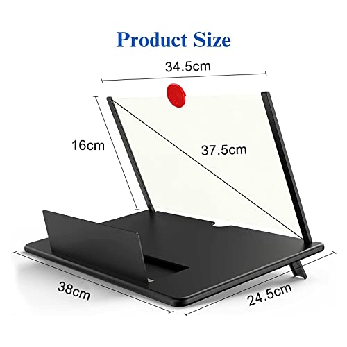 Image of 18'' Screen Magnifier for Cell Phone, Fanlory 3D HD Magnifying Screen Enlarger Expanders for Movies, Videos, and Gaming, Foldable Phone Stand with Screen Amplifier, Gifts for Mom Dad