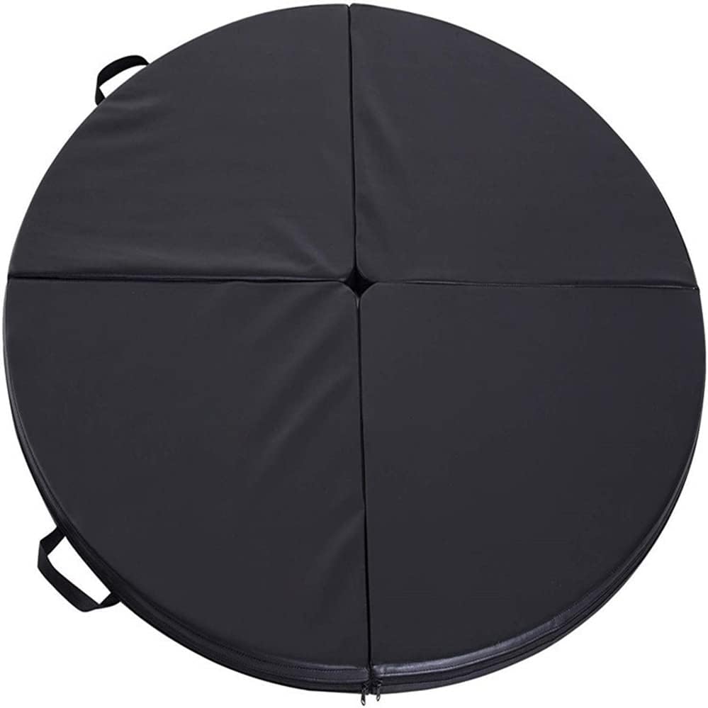 Pole Tribe Pole Dance Mats/Foldable Pole Dancing Protect Mat Round Safety Mat/Gymnastic Yoga Beginner Dance Fitness Exercise Gymnastics Anti-Fall Anti-Skid Protective Crash Mat-Black