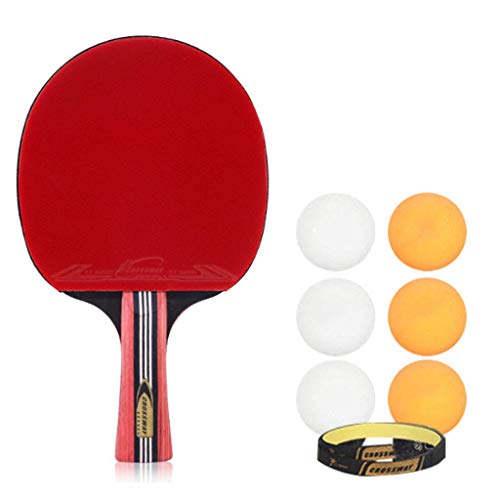 WEIZI Juego de Padel de Ping-Pong Bates de Tenis de Mesa para Jugadores avanzados Adhesivo de Doble Cara con Hoja de Madera de 5 Capas Juegos en casa o al Aire Libre Recto