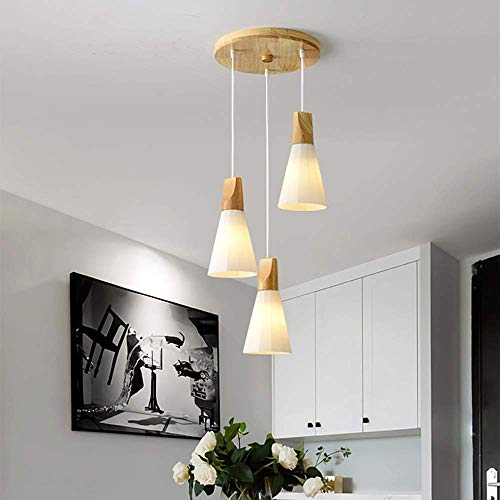 Lustre en bois blanc à intensité variable pour optimiser votre éclairage