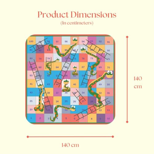 Image of Snakes & Ladder Picnic Mat - 1.4m x 1.4m | Yoga & Kids mat | Non Toxic| Waterproof, Foldable & Lightweight Outdoor & Indoor Mat | Easy to Carry, Clean & Ideal for Park Beach Camping