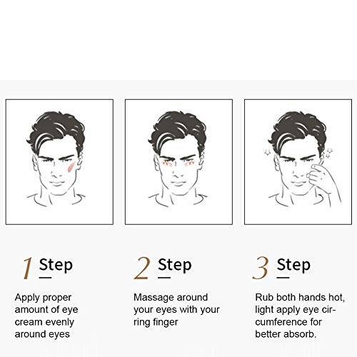 Creme para os olhos masculino, hidratante reduz o inchaço, linhas e olheiras e olheiras para o dia e