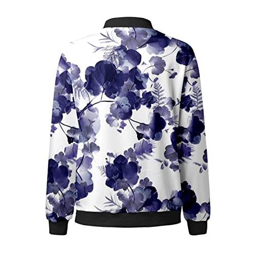 Chaqueta bomber para mujer estampada en 3D con cremallera frontal 2