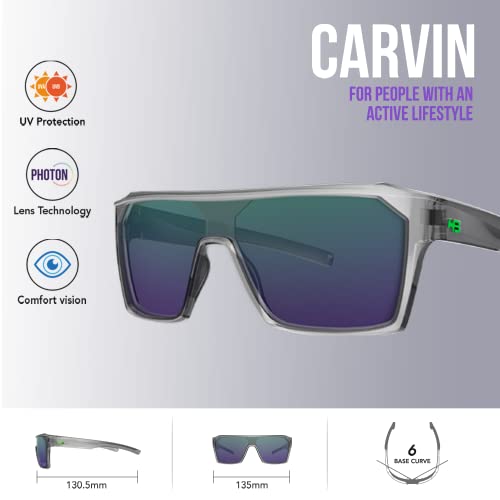 Óculos de sol HB Carvin 2.0 (Preto, Vermelha espelhada)