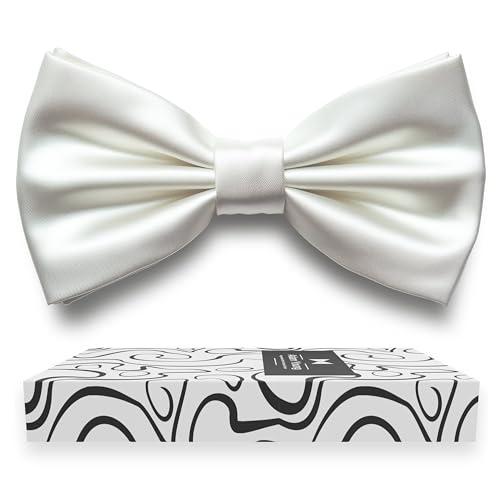 Image of Adam Young Men's Bow Ties Pre-Tied Style Formal Satin Classic Bowtie for Tuxedo Faux Silk