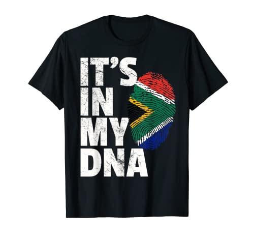 IT'S IN MY DNA South African Africa Flag T Shirt Gift Camiseta