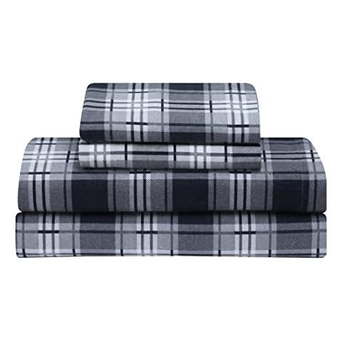 Feather & Stitch 100% Cotton Flannel Queen Sheet Set Cover