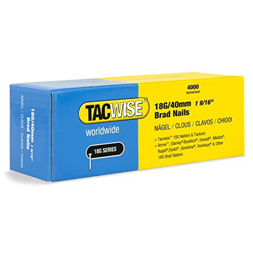 Tacwise 1714 Clous de Finition Brad Galvanisés de Type 18G / 40 mm, Lot de 4,000