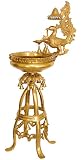 Large Size Lamp with Hanging Bells and Ghungroos (with Urli Bowl) - Brass Statue