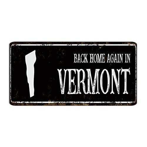 Autravelco My Sweet Home Vermont Metal Sign Decorative Pubs Club Cabin Backyard Wall Décor Metal Tin Sign Us City State Pride Patriotic Metal Signs Outdoor For Bedroom 6X12 Inch #TOP1
