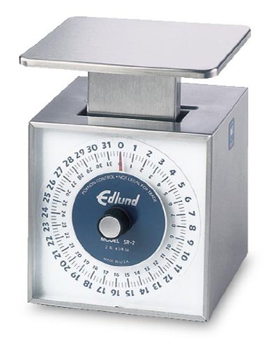 Edlund SR-10 Premier Series Portion Scale with 6" x 6.75" Platform | Rotating Dial Mechanical Weighing Plate for Kitchen Supermarket Diner | 10 Lb Capacity, 6"W x 6.75"D x 9"H, Stainless Steel, NSF