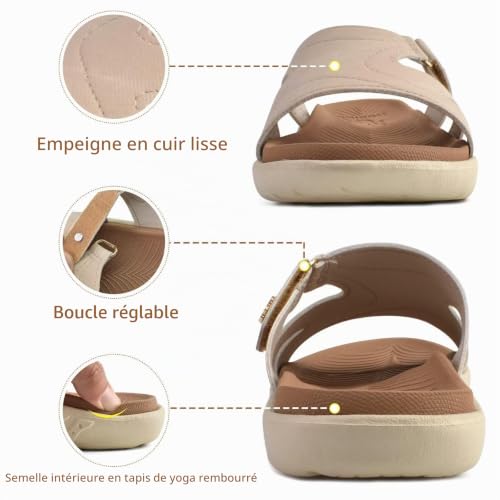 KuaiLu Claquette Femme Orthopédique Mode Legere Soutien Plantaire Sandales – vue 5