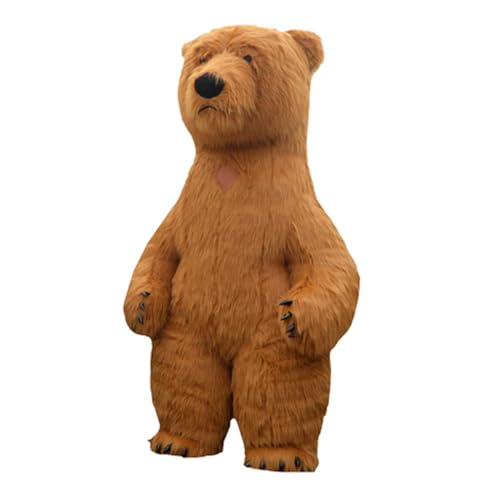 Giant Inflatable Brown Bear Costume Adult Funny Animal Blow Up Mascot Suit for Events Party (2.6m)