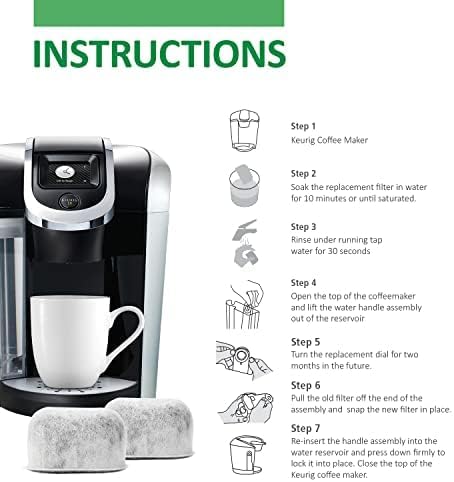 Miniatura 9 de Paquete de 12 filtros de agua de carbón de repuesto para Keurig K-Mini, K-Duo, K-Slim, K-Supreme, K-Elite, K-Classic, K-Cafe, K-Select, K-Express,