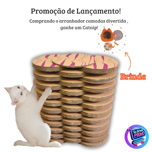 Arranhador para Gatos Papelão Reciclável e Biodegradável Multicamadas Divertido