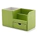 KINGFOM™ Wooden Struction Leather Multi-function Desk Stationery Organizer Storage Box Pen/Pencil ,Cell phone, Business Name Cards Remote Control Holder Colors (green)