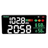 SENECESLI Dezibelmessgerät, 11-Zoll-LED-Display, Schallpegelmesser, Geräuschtester mit 4-in-1-Funktionen, Datenexport, für die Wandmontage Im Home Office, Im Studio, Fabrik-, Klassenzimmer- und auf