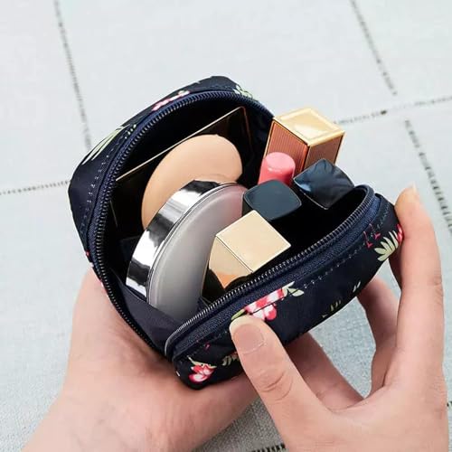 Image of Small Pouch for Women Girls Sanitary Napkin Bag Menstrual Pad Bag Makeup Organizer Mini Travel Pouch for Charger Earphone Accessories Organizer for Handbag & Purse (Dark Blue)