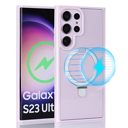 Image of Cavor for Samsung S23 Ultra Case, Compatible with MagSafe, Galaxy S23 Ultra Phone Case with[Kickstand Feature][Soft Bumper][Non-Yellowing] Shockproof Cover Magnetic -Lavender