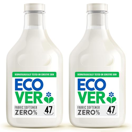 Ecover Zero Fabric Softener for Sensitive Skin, Baby Fabric Conditioner, Dermatologically Tested, 2 x 47 Washes, 2 x 1.43L