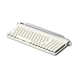 Odpaltoy Retro Typewriter Mechanical Keyboard with Tablet Stand, 100 Keys LED Backlit, ABS+PBT Keycaps, Wired/Bluetooth, Blue Switch, Compatible with Windows/Mac/iOS/Android（Ivory Butter Color）