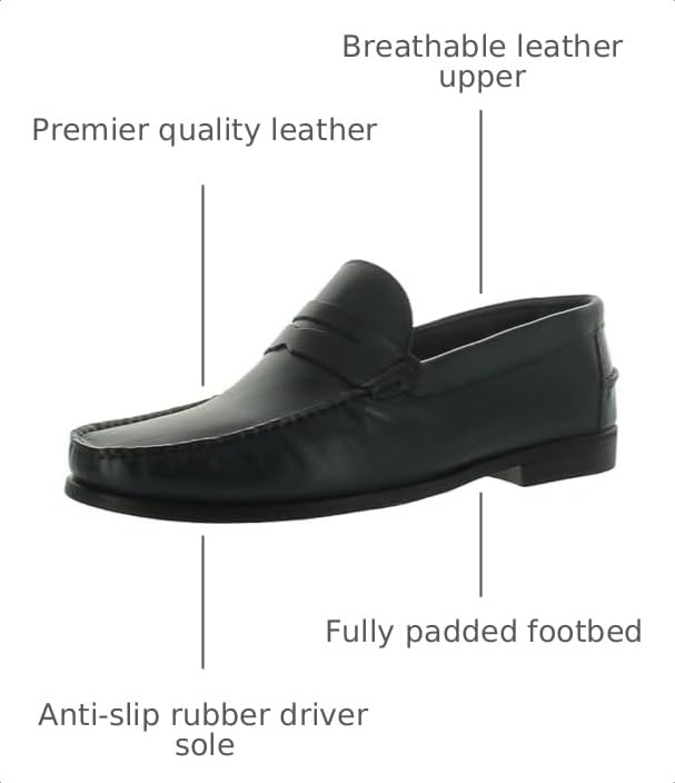 Image of Marc Joseph New York Mens Casual Comfortable Genuine Leather Lightweight Classic Fashion Dress Penny Loafer Slip On Breathable Driving Loafer