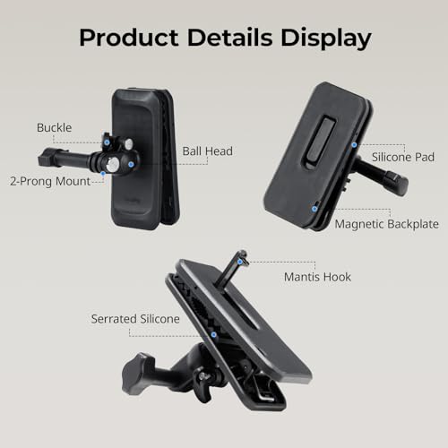 Image of SmallRig Magnetic Backpack Strap Clip Mount for GoPro Hero 13 /12 /11 /10, for DJI Osmo Nano Action 6 /5 Pro /4 /3 /Pocket 3, for Insta360 X5 /4 /3 /Ace Pro 2, with Ball Head Adapter Base Mantis Hook - 5722 | Adapter Base for DJI Osmo Nano /Action 6 /5 Pro /4, for Insta360 X5 /4 /3 /Ace Pro 2 /Go Ultra, for GoPro 13 /12 /11, for AKASO - 5722