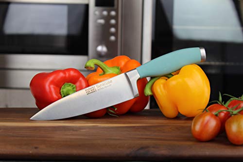 Taylors Eye Witness Syracuse Chef's/Cooks Kitchen Knife - Professional 15cm/6" Cutting Edge, Multi Use. Ultra Fine Blade, Precision Ground Razor Sharp. Soft Textured Grip. Aqua Blue Handle.