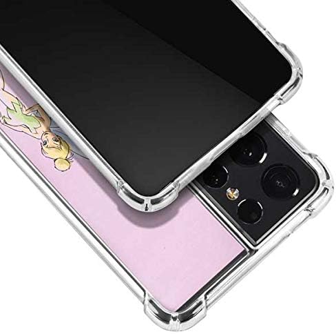 Skinit Clear Phone Case Compatible with Galaxy S21 Ultra 5G - Officially Licensed Disney Tinker Bell Water Color Art Poses Design