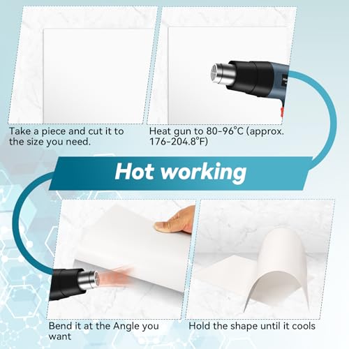 Image of 5 Pack White Plastic Sheets 8x12x0.04in Flexible High Tensile Plastic Sheets Hard Plastic Panel for DIY Materials Handicrafts Home Decoration