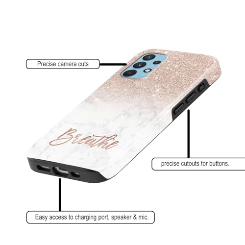 Image of COLORflow Back Cover Compatible with Samsung Galaxy A53 5G | (Best for Girls) Quotes (Breathe) Marble | Designer Printed Glossy Armoured Bumper Back Cover Compatible with Samsung Galaxy A53 5G