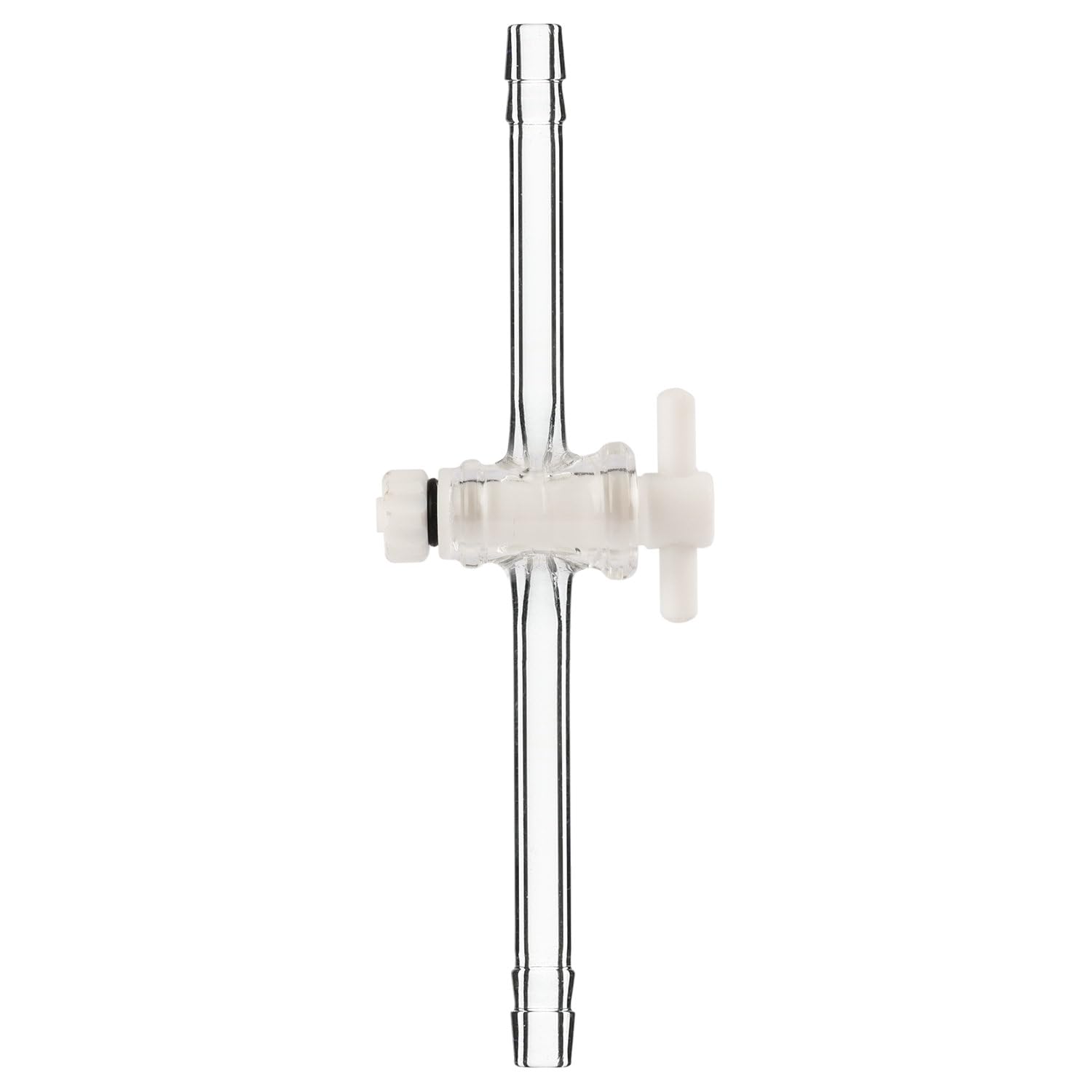 stonylab Adaptateur de Contrôle de Débit Sous Vide en Verre, Adaptateur de Décollage de Distillation Sous Vide de Verre Borosilicaté avec Robinet d’Arrêt en PTFE pour Fournitures de Laboratoire