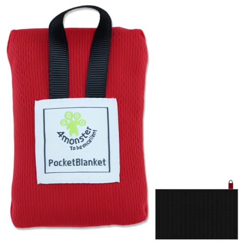 HUZNA Mini Couverture de Pique-Nique Ultra Légère, Tapis de Plage Portable en Nylon Rouge, 70 x 110 cm