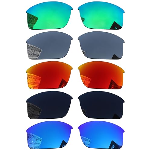 Acefrog 5 Pairs Polarized Replacement Lenses for Oakley Flak Jacket OO9008 63mm Sunglasses Perfectly Fit Shatterproof Anti-scratch Value Pack