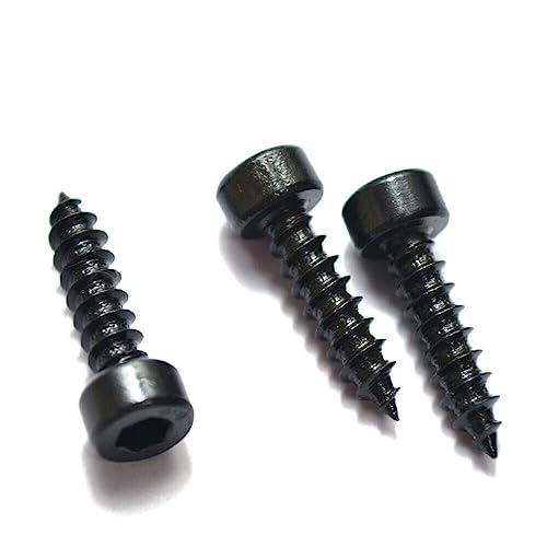 Tornillos autorroscantes negros hexagonales 100pcs M2.6 x 16mm