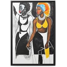 Canvas Print, Nude African Woman Portrait Art, Framed Wall Decor Print, Gift, Multi-color Artwork, Black Art, Home Decor #10