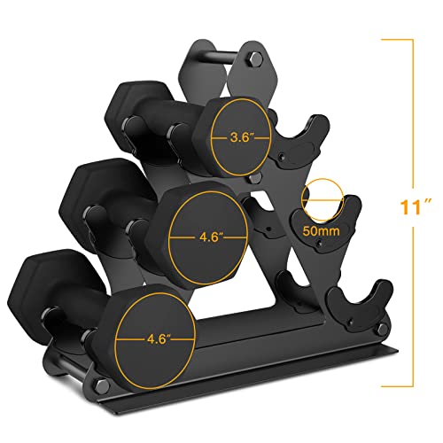 3 Tier Dumbbell Rack Stand Only - Compact Dumbbell Holder Home Gym Exercise Small Weight Rack For Dumbbells - Household Weights Organizer Stand For Neoprene Dumbbells #TOP2
