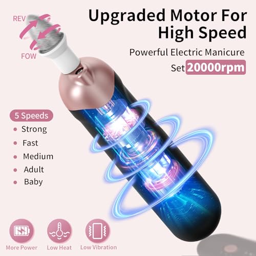 image for Hoxida Professional Manicure Pedicure Kit, Cordless Electric Nail File