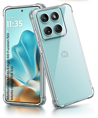 Image of WOW IMAGINE Clear Back Cover Case for Motorola Moto Edge 60 Fusion | Shockproof Soft TPU Case | Cushioned Edges for Ultimate Protection Back Cover Case - Transparent