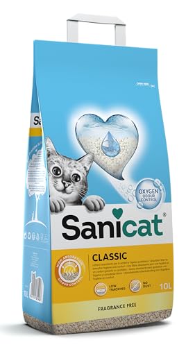Sanicat - Lettiera per gatti Classic senza profumo | Assorbimento rapido | Prodotto di alta qualità per l'igiene del tuo gatto | Non lascia polvere | Formato 10 L