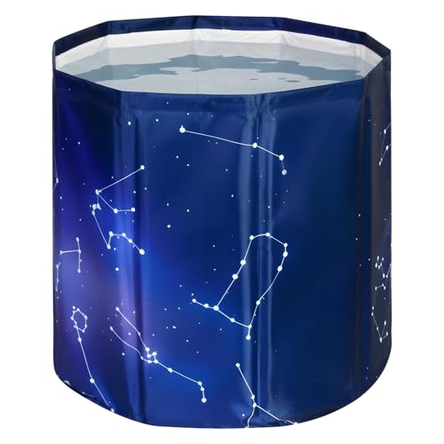 YYW Baignoire pliable pour adultes, grande baignoire plongeante pliable pour récupération, convient pour la maison, l'extérieur, les gymnases (Planet Purple 80 - Ensemble isolant)