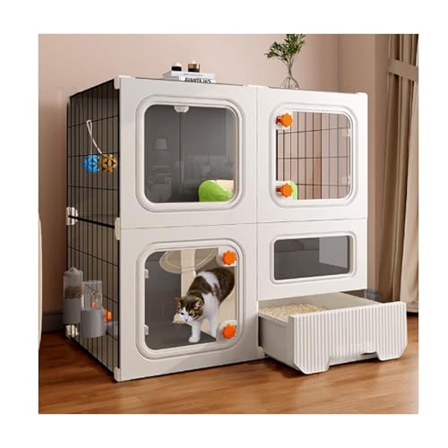Cage d'intérieur pour chat pliable en plastique pour sécuriser votre salon la nuit