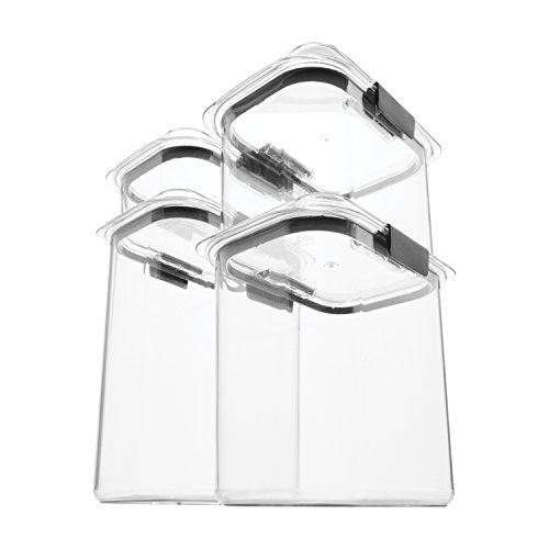 Image of Rubbermaid Brilliance Pantry Food Storage Containers, Set of 4 (8 Pieces), BPA-Free, Clear, Airtight