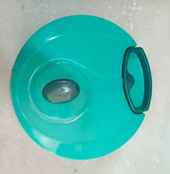 Manual Hand Chopper with Clear Bowl, Teal Green Lid, Stainless Steel Blades, Push Button Operation-image-43