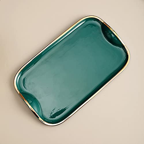 Plato rectangular de cerámica premium con asa para aperitivos 4