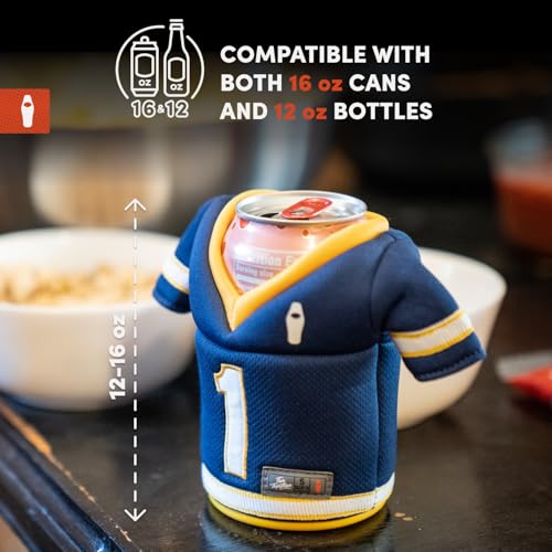 Puffin The Gridiron Jersey Insulated Can Cooler - Risky Red & Sandy White - image 5
