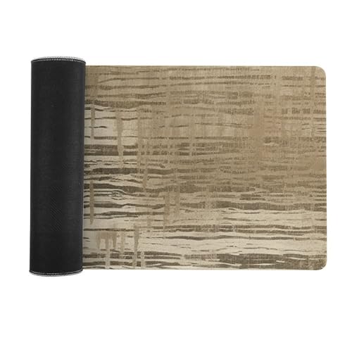 Tapis de souris de grande taille antidérapant rayures beiges étanche - 3