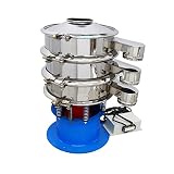 LGXEnzhuo Automatic Vibrating Sifter Machine 15.7inch Stainless Steel Vibrating Screen Electric Sieve Electric Powder Shaker with 20 and 100 mesh Screens 2 Layers 110V 370W